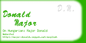 donald major business card